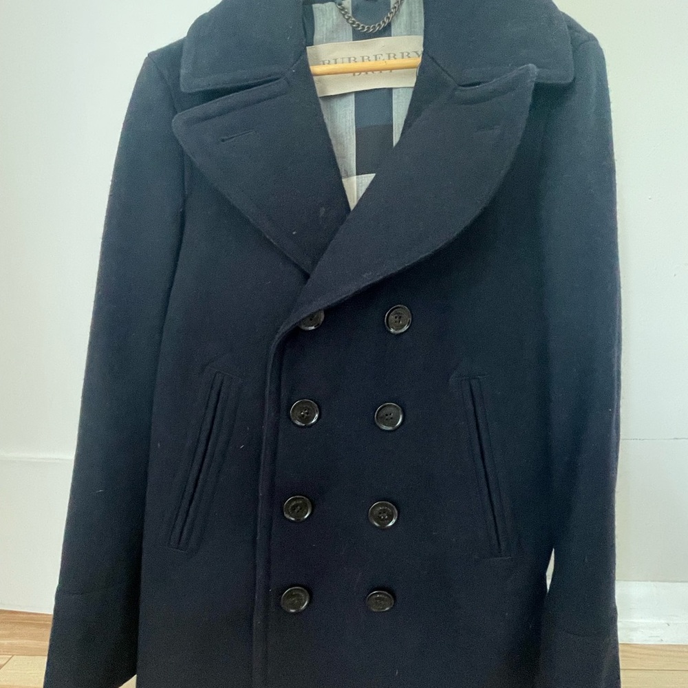Burberry Navy Peacoat Classic Wool Design